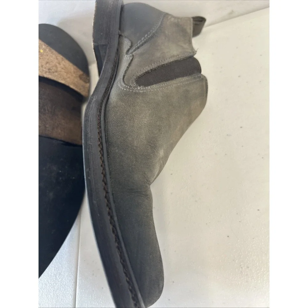 John Varvatos Gray Leather Low Chelsea Shoes Pull On Men's Size 8.5M